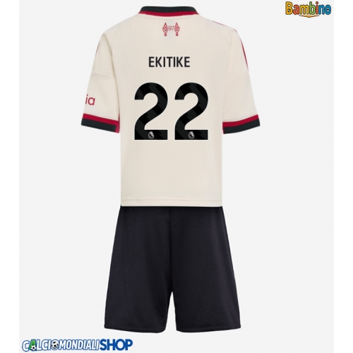Maglie da calcio Liverpool Hugo Ekitike #22 Seconda Maglia Bambino 2025-26 Manica Corta + Pantaloni corti)
